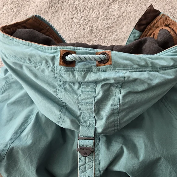 Naketano Benflicker Womens M Blue Teal Anorak Hooded Pullover Jacket Half Zip - Picture 4 of 16